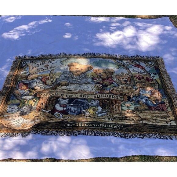 VTG Boyds Bears Noah Ark Blanket Throw Boyd Bears &Friends Limited Edition 1997 - Picture 1 of 5